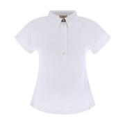 Herno Bomull Interlock Polo med Monogram White, Dam