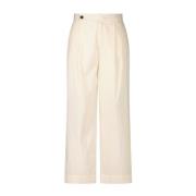 Liviana Conti Wide Trousers Beige, Dam