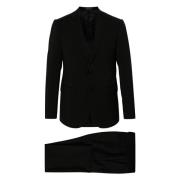 Emporio Armani Single Breasted Suits Black, Herr