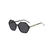 Hugo Boss Svarta kristall solglasögon med grå linser Black, Unisex