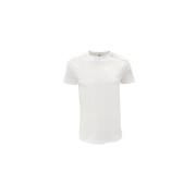 Moschino Vit Bomull T-shirt med Gummi Bokstäver White, Herr