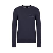 Armani Exchange Round-neck Knitwear Blue, Herr