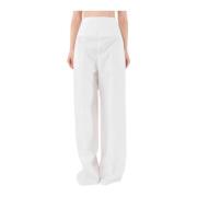 Sportmax Wide Trousers White, Dam