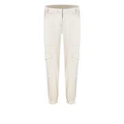 Cambio Tapered Trousers Beige, Dam