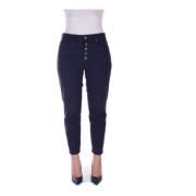 Dondup Cropped Trousers Blue, Dam