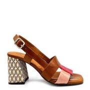 Chie Mihara Läder Sandaler med Puder och Röd Detalj Brown, Dam