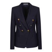 Tagliatore Navy Double Breasted Jacket Eb811 Blue, Dam