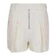 Jil Sander Knappad Bälte Dragkedja Shorts Beige, Dam