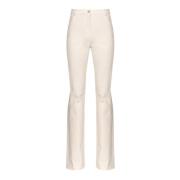 Pinko Flared Bomull Stretch Byxor Pink, Dam