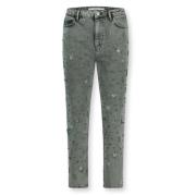 Homage Grå straight fit jeans med dekorationer Gray, Dam