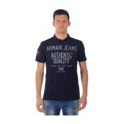 Armani Jeans Klassiska Polo Shirts för Män Blue, Herr