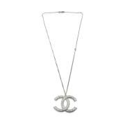 Chanel Vintage Pre-owned Silver halsband Gray, Dam