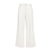 Blumarine Wide Jeans White, Dam