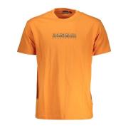 Napapijri Stiligt Bomull T-shirt Orange, Herr