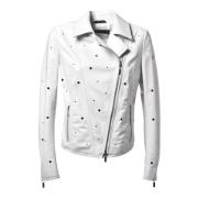 Baldinini Jacket in white nappa leather White, Dam