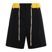 Palm Angels Navy Blue Track Bälte Shorts Blue, Herr