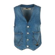 Roy Roger's Denim Kappor Vest Blue, Dam