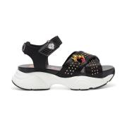 Ed Hardy Flaming Sandal Trendy Sneakers Black, Dam
