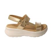 Panama Jack Gyllene Läder Komfort Sandal Yellow, Dam