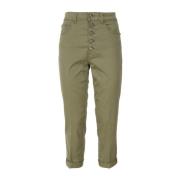 Dondup Cropped Jeans Green, Dam