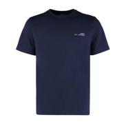 A.p.c. Klassisk Bomull Crew-Neck T-shirt Blue, Herr