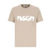 Msgm T-Shirts Beige, Dam