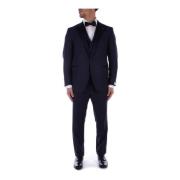 Tagliatore Single Breasted Suits Blue, Herr