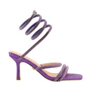 Twentyfour Twisted Ankel High Heel Sandaler Purple, Dam