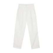 Calvin Klein Straight Trousers White, Dam
