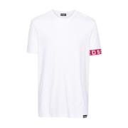 Dsquared2 Vit Crewneck Logo T-shirt White, Herr