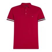 Tommy Hilfiger Monotype Flag Cuff Slim Fit Polo Red, Herr