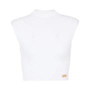 Balmain Ribbstickad topp White, Dam