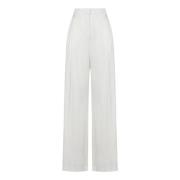 Alexander McQueen Wide Trousers White, Dam