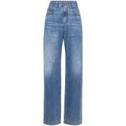 Brunello Cucinelli Klassiska Denim Jeans Blue, Dam