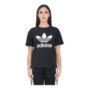 Adidas Originals Svart Trefoil Regular T-shirt Black, Dam