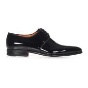 Santoni Laced Shoes Black, Herr
