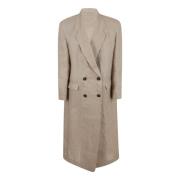 Brunello Cucinelli Single-Breasted Coats Beige, Dam