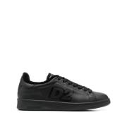 Dsquared2 Svarta Läder Casual Sneakers för Män Black, Herr