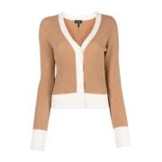 Rag & Bone Beige Cashmere Vee Cardigan Beige, Dam