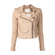 IRO Leather Jackets Beige, Dam