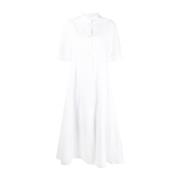Jil Sander Vit Bomullsskjortklänning White, Dam