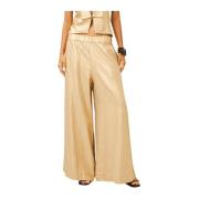 Souvenir Wide Trousers Beige, Dam