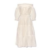 Munthe Kumiso klänning med puffärmar White, Dam
