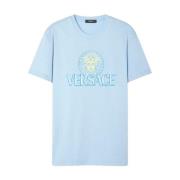 Versace Medusa Head Logo Print Crew Neck Blue, Herr