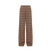 Lardini Brun Rutig Palazzo Byxor Brown, Dam