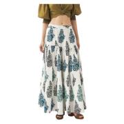 Antik Batik Handtryckt maxi kjol Muguet Multicolor, Dam