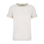 Max Mara Kräm Rynkad T-shirt White, Dam
