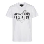 Versace Jeans Couture Vit Watercolor Logo T-Shirt White, Herr