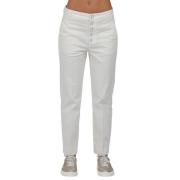 Dondup Straight Trousers White, Dam