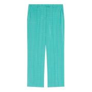 Semicouture Cropped Trousers Blue, Dam